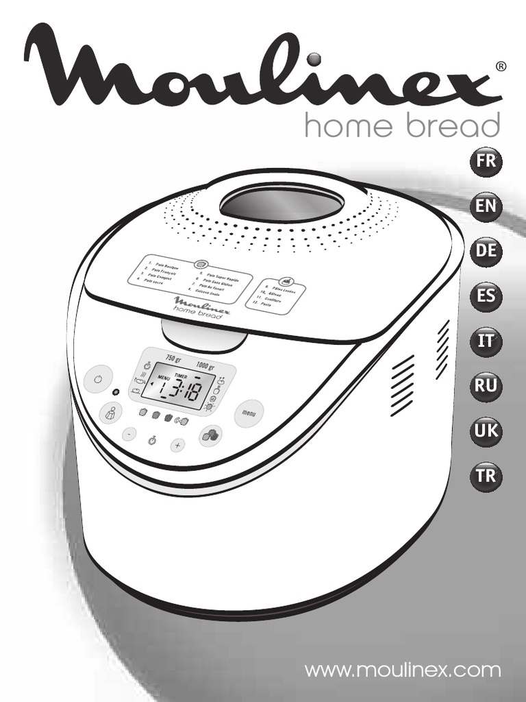 Notice Machine à Pain Home Bread Moulinex Instruktsiya K Khlebopechke Moulinex Home Bread Inox Ow302230 | PDF |  Gluten | Pains