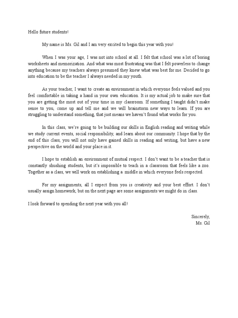 Ted520 Letter To Future Students | PDF | Gender | Gender Studies
