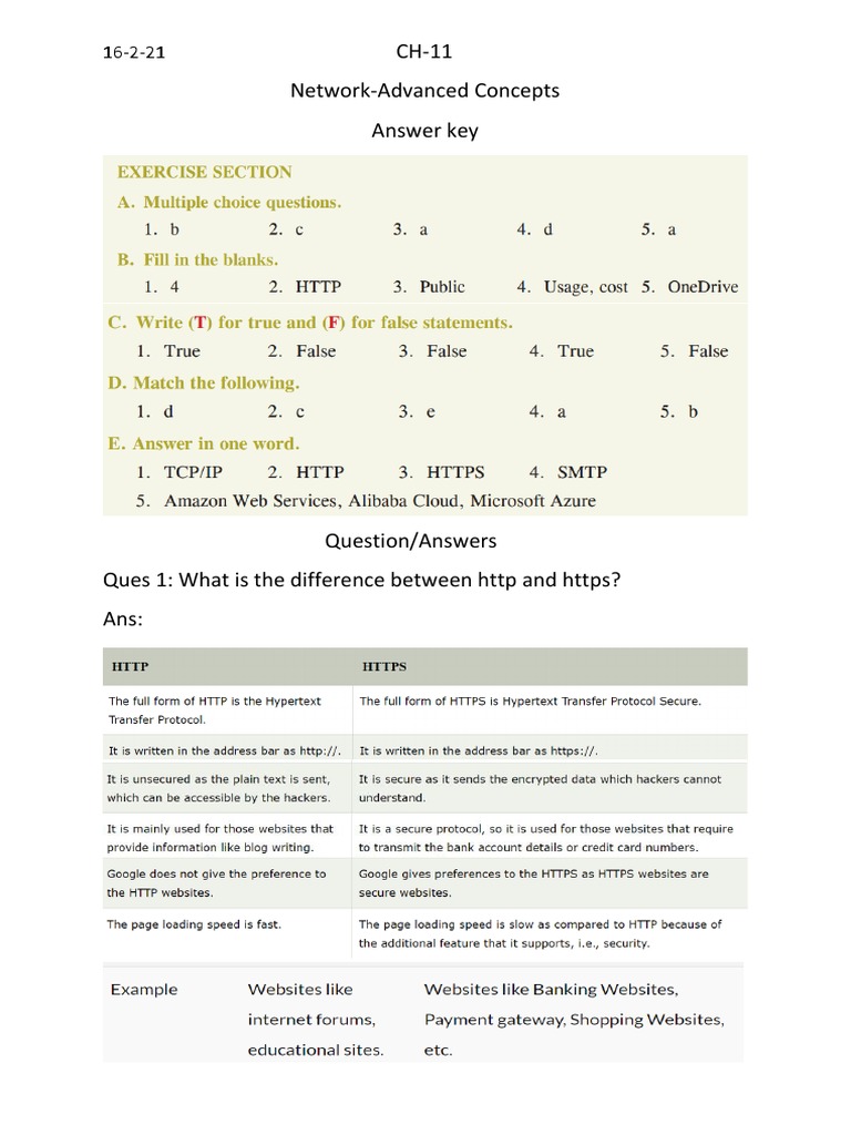 CH-11 Answer Key | PDF | Computers