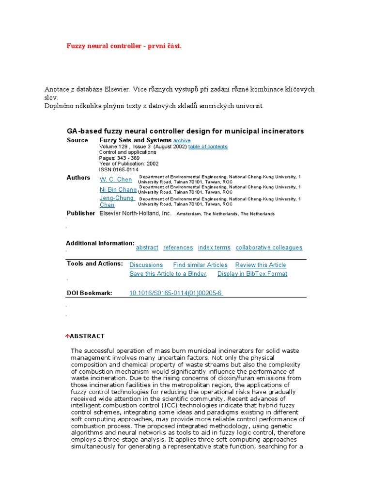 GA-Based Fuzzy Neural Control Design | PDF | Control Theory | Robotics