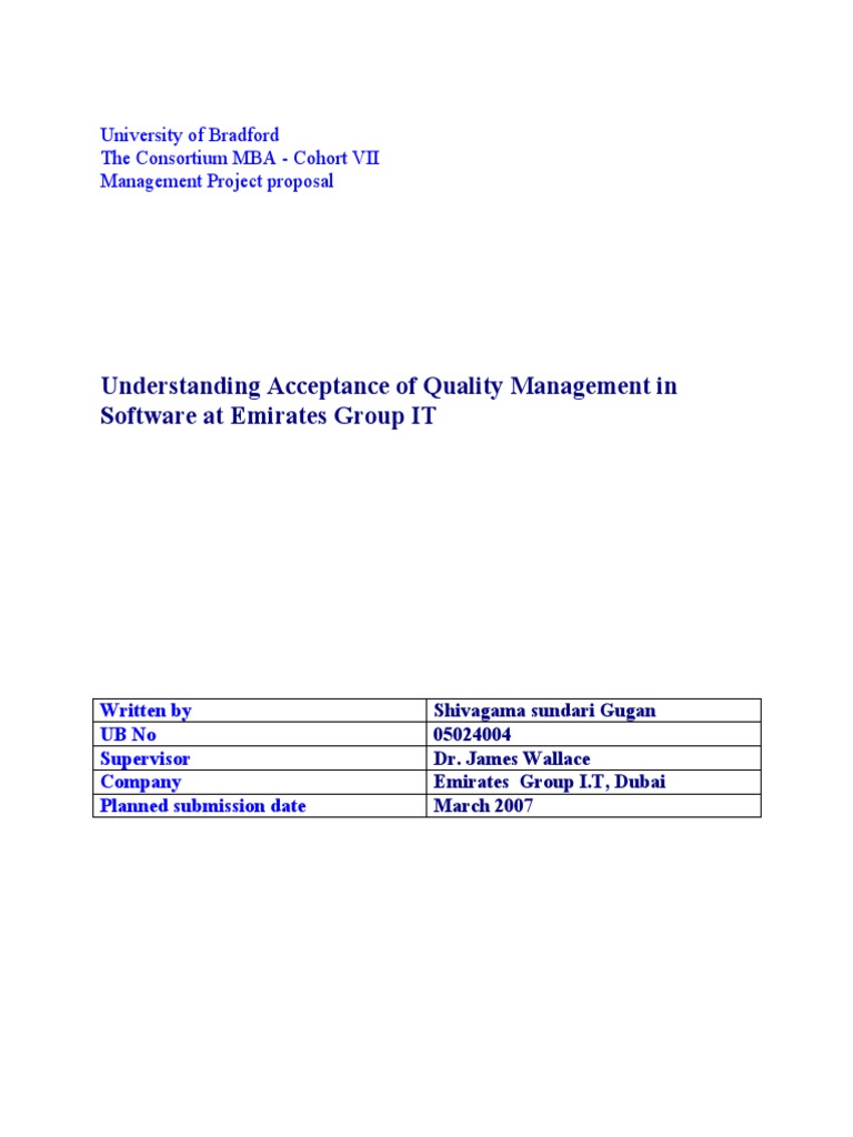 Quality Management in Emirates IT Systems | PDF | Quality Management ...