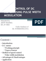 Speed Control of DC Motor Using Pulse Width Modulation