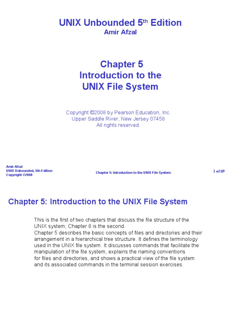 UNIX Unbounded 5 Edition: Amir Afzal | PDF | Directory (Computing ...