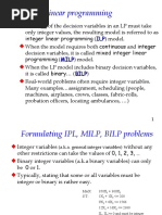 Integer Linear Programming: ILP Milp Bilp