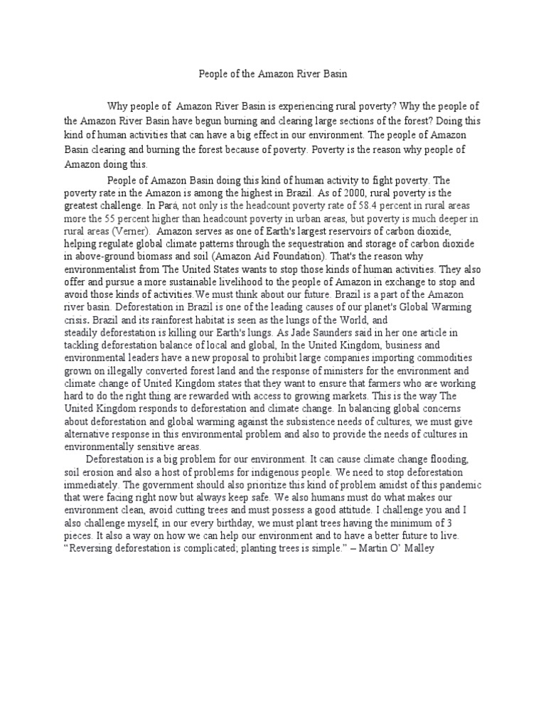 People of The Amazon River Basin | PDF | Amazon Rainforest | Deforestation