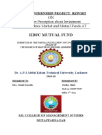 HDFC Mutual Fund: Consumer Perception About Investment Options in Share Market and Mutual Funds AT