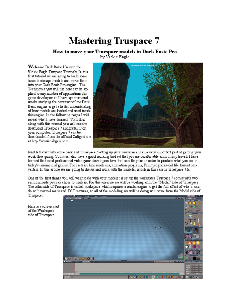 Importing Truespace Models to Dark Basic | PDF | Texture Mapping | Shader