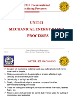 Unit-Ii Mechanical Energy Based Processes: 13ME931 Unconventional Machining Processes