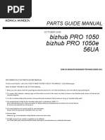 Parts Guide Manual: Bizhub PRO 1050 Bizhub PRO 1050e 56UA