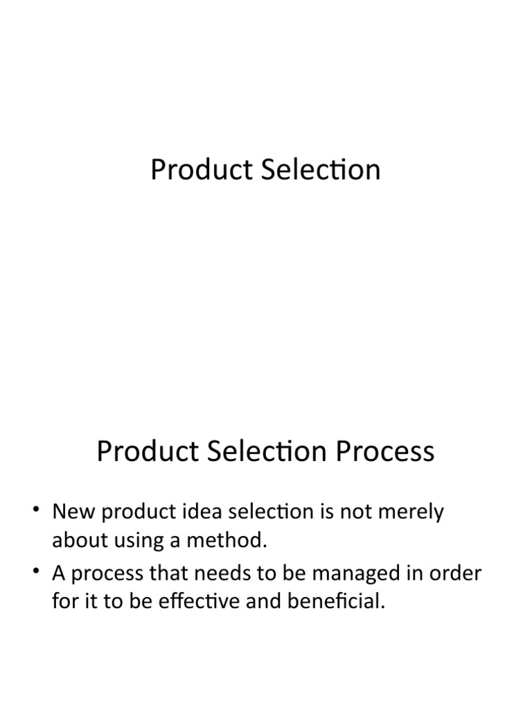 New Product Selection | PDF | Feasibility Study | Economics