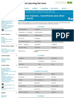 Online Guides Sentence Starters, Transitional and Other Useful Words