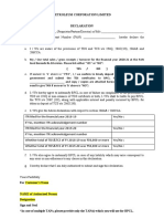 Annexure - Format For Declaration