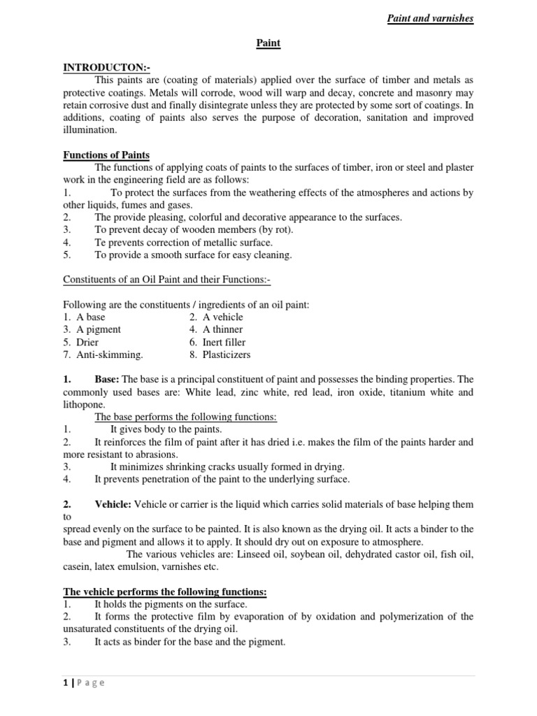 Paints Descargar gratis PDF Varnish Paint