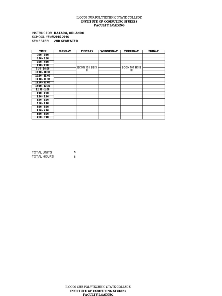 Instructor-Loading 2nd Sem 15-16 | PDF | Academic Term | Public Services