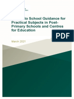 Return To School Guidance For Practical Subjects in Post-Primary Schools and Centres For Education