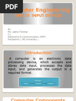 Computer Engineering - Unit III Input Devices Lec 1