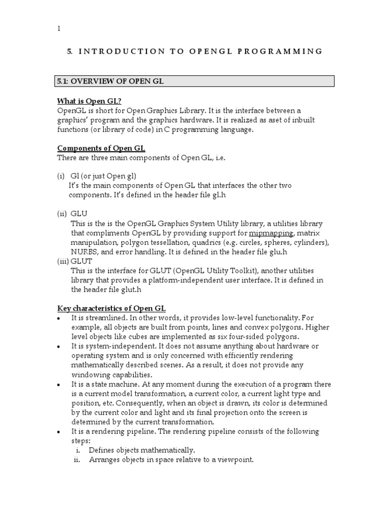 Introduction to OpenGL Programming | PDF | Cartesian Coordinate System ...