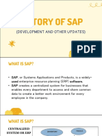 History of Sap: (Development and Other Updates)