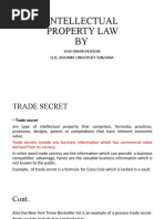 Intellectual Property Law BY: Said Omari Hussein LL.B, Mzumbe University Tanzania