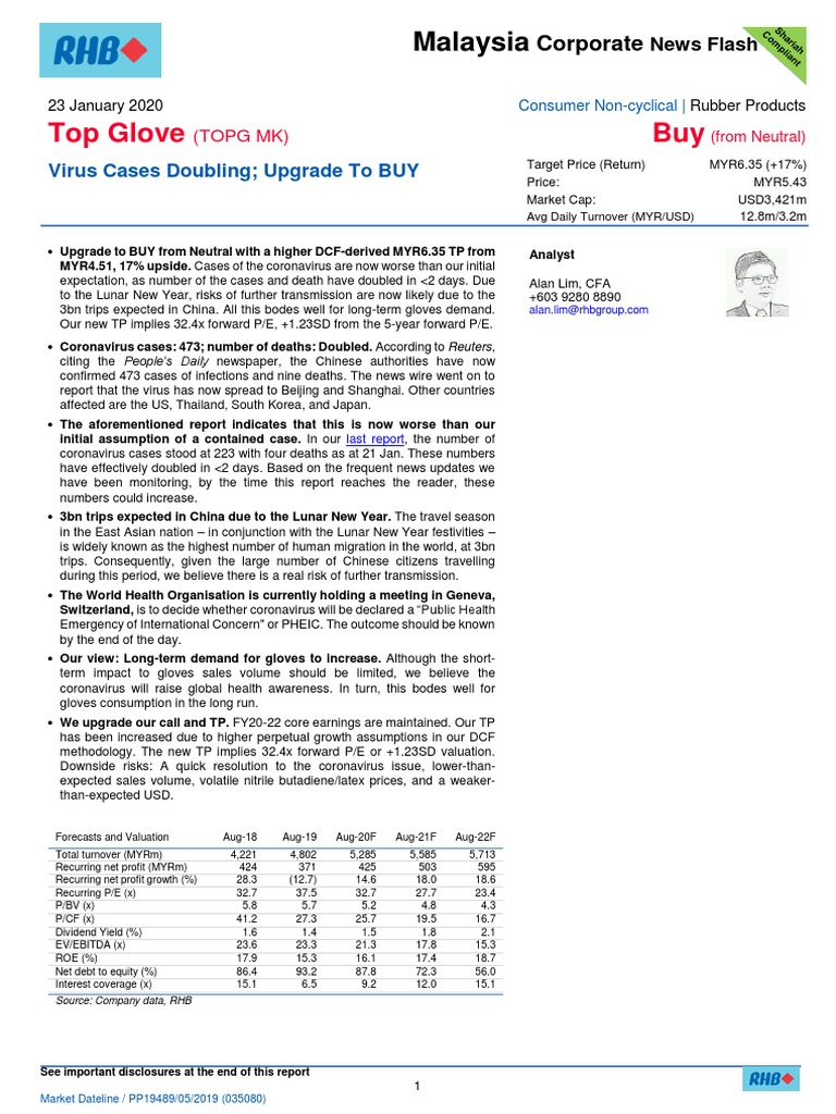 Top Glove Buy Malaysia PDF Financial Analyst Securities (Finance)