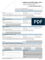 Sample Collection Form - Part 1: Instructions: Block Capitals. Avoid Any Delays