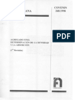 268-98-Densidad y Absorcion en Agragado Fino