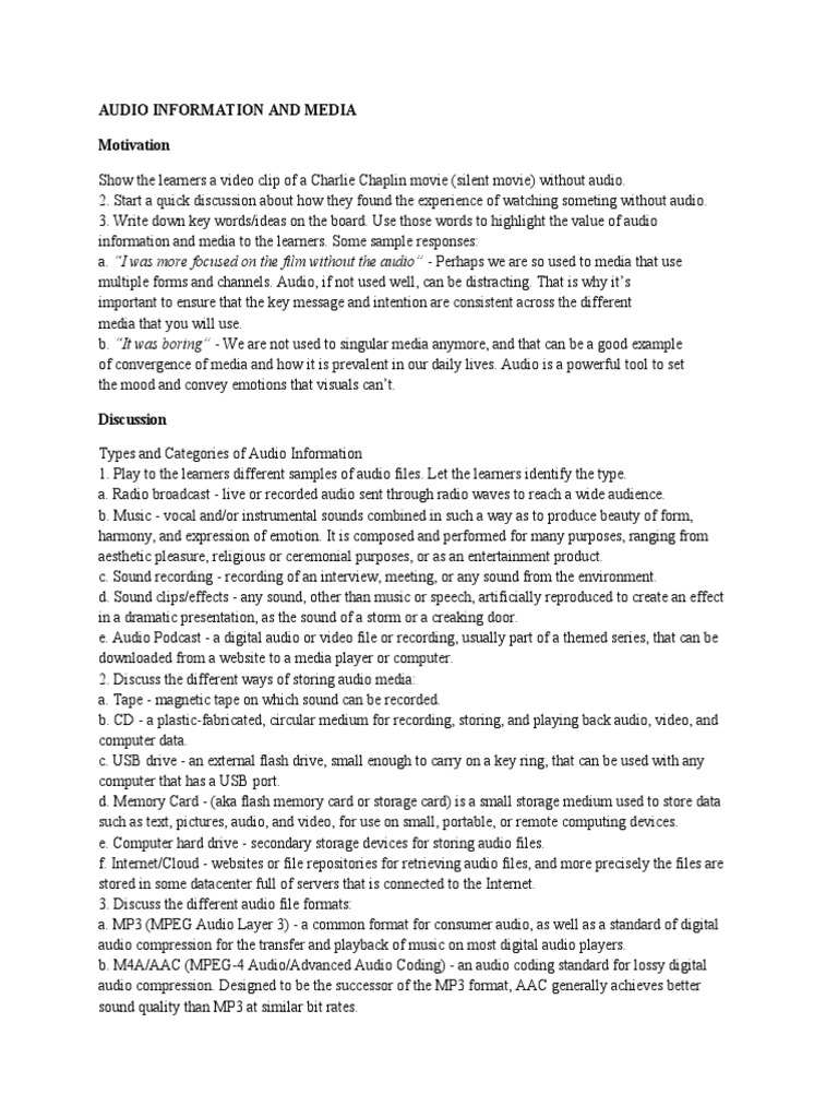 Understanding Audio Information Types | PDF | Digital Audio | Mp3