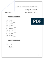 Maths Homework 9th July