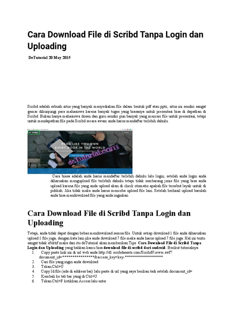 Cara Download File Di Scribd Tanpa Bayar