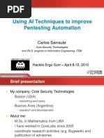 Using AI Techniques To Improve Pentesting Automation: Carlos Sarraute