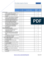 Office Safety Inspection Checklist: Inspection Items Y N Corrective Action