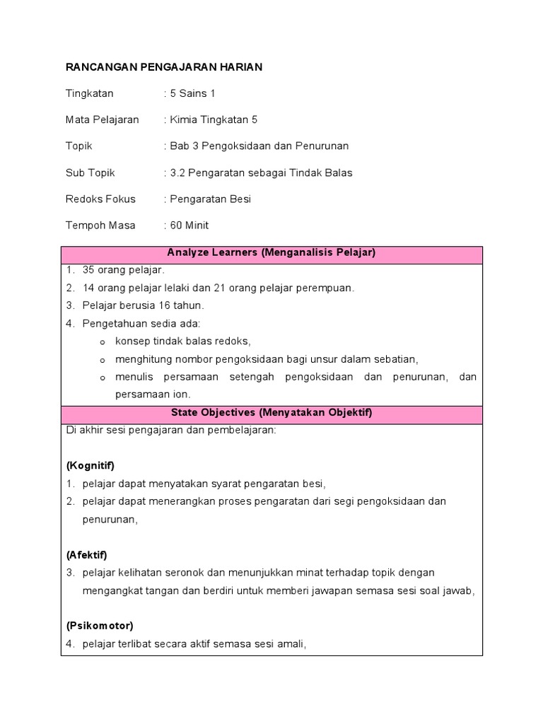 RPH Model ASSURE | PDF | Karier & Perkembangan | Sains & Matematika