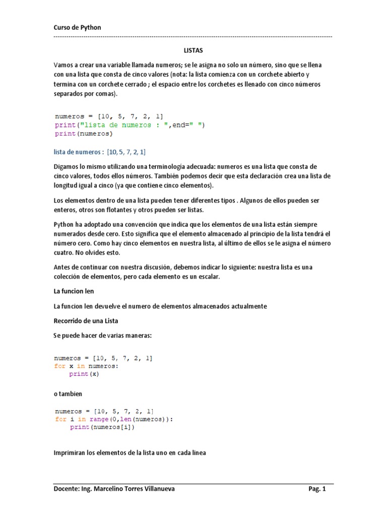 Curso de Python - Sesion 04 | PDF | Python (lenguaje de programación ...