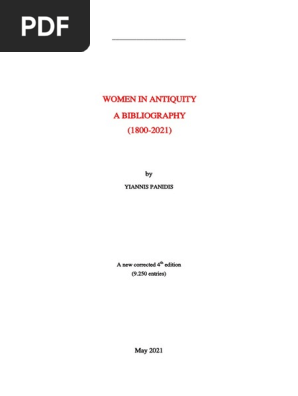 Panidis Y 21 Women In Antiquity A Bibliography En Linea Www Academia Edu Ref Consutado El 26 07 21 Pdf Ptolemaic Kingdom Woman