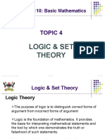 MTH 1110 Logic and Set Theory Abrd Basic Mathematics Bist Yr1 Sem1