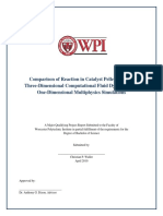 Comparison of Reaction in Catalyst Pellet Between Three-Dimensional Computational Fluid Dynamics and One-Dimensional Multiphysics Simulations