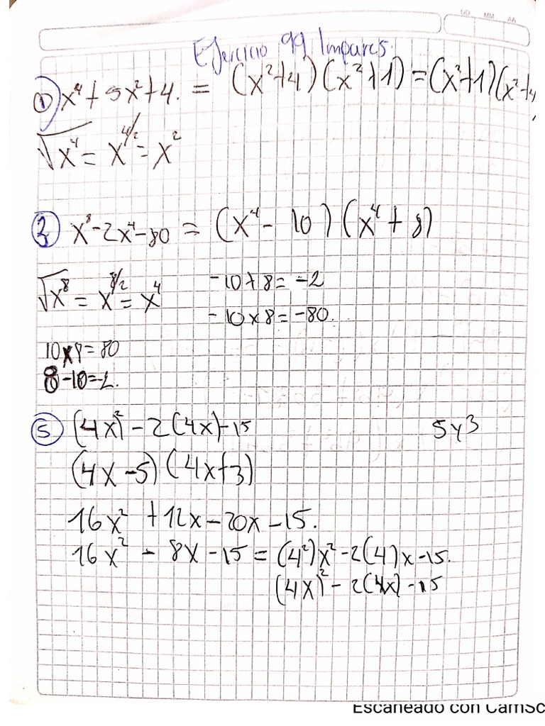 Ejercicio 99 y 100 Algebra | PDF
