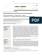 Recomendaciones Nutricionales para El Ni No Deportista: Asociación Espa Nola DE Pediatría