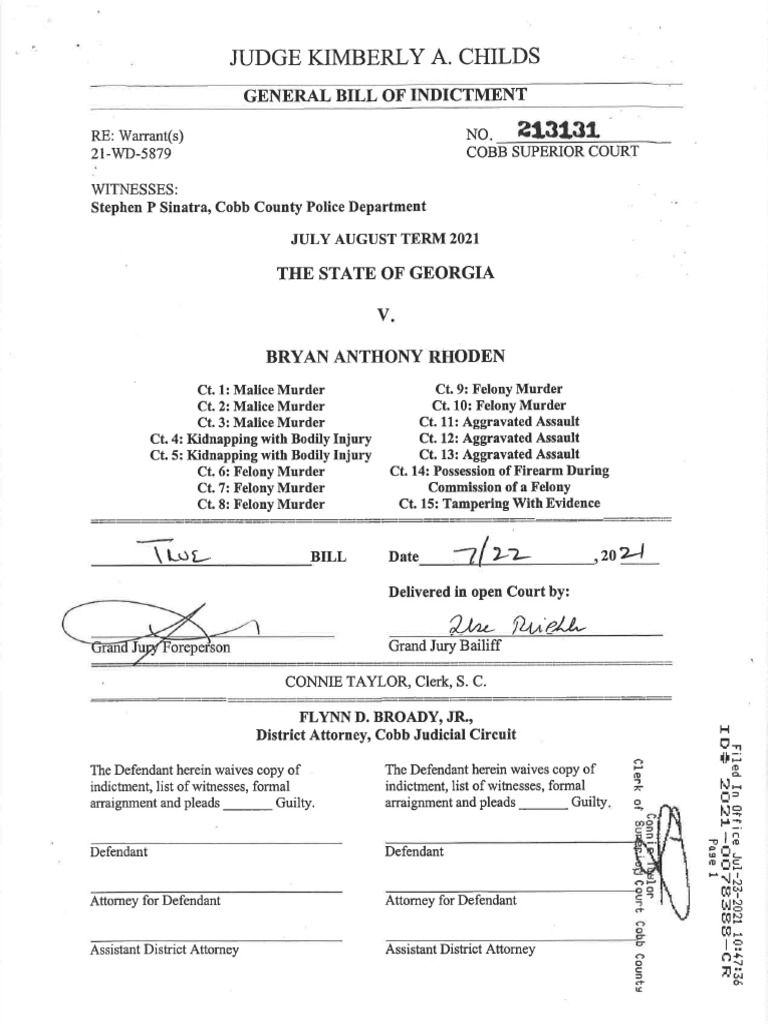 Bryan Rhoden Indictment Kennesaw Golf Course Shootings Download Free