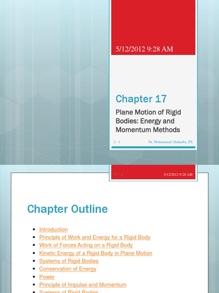Plane Motion of Rigid Bodies Analysis | PDF | Momentum | Angular Momentum