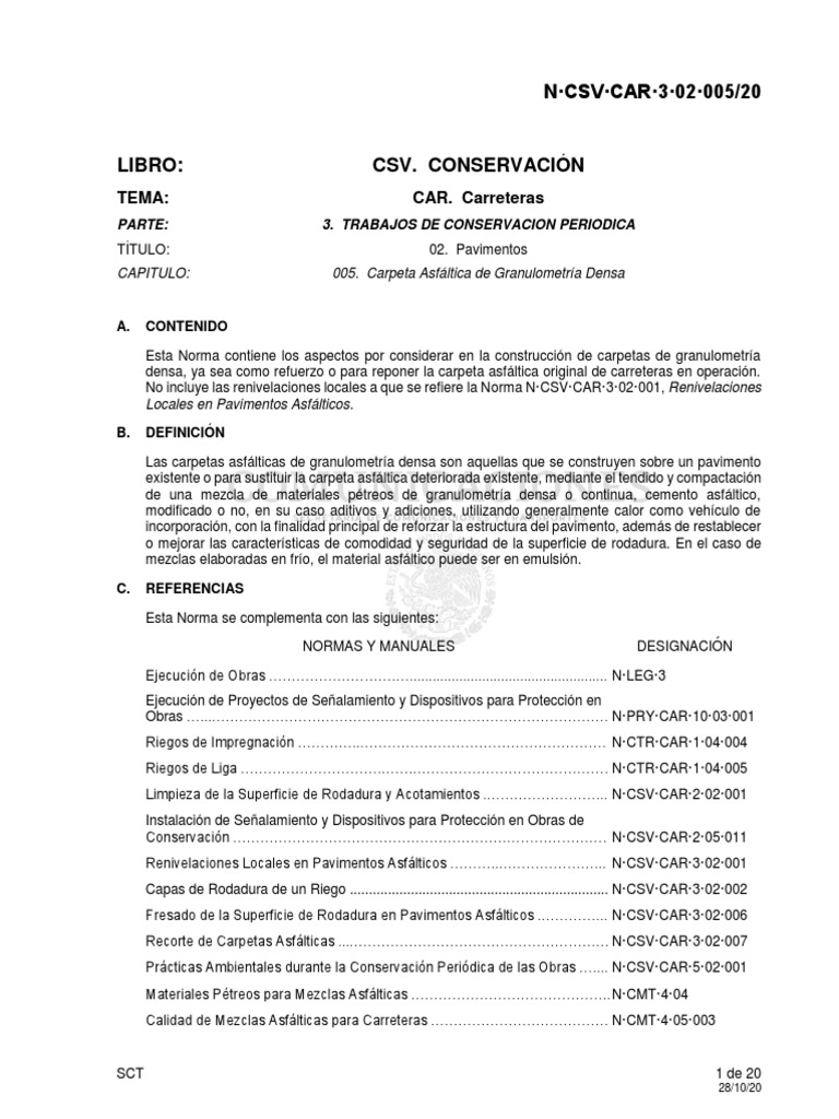 N CSV CAR 3-02-005 20 - Carp. Granul. Densa | PDF | Temperatura ...