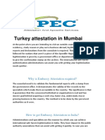 Turkey Attestation in Mumbai