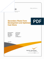 "Secondary Waste Form Development and Optimization - Cast Stone" PNNL-20159Rev1