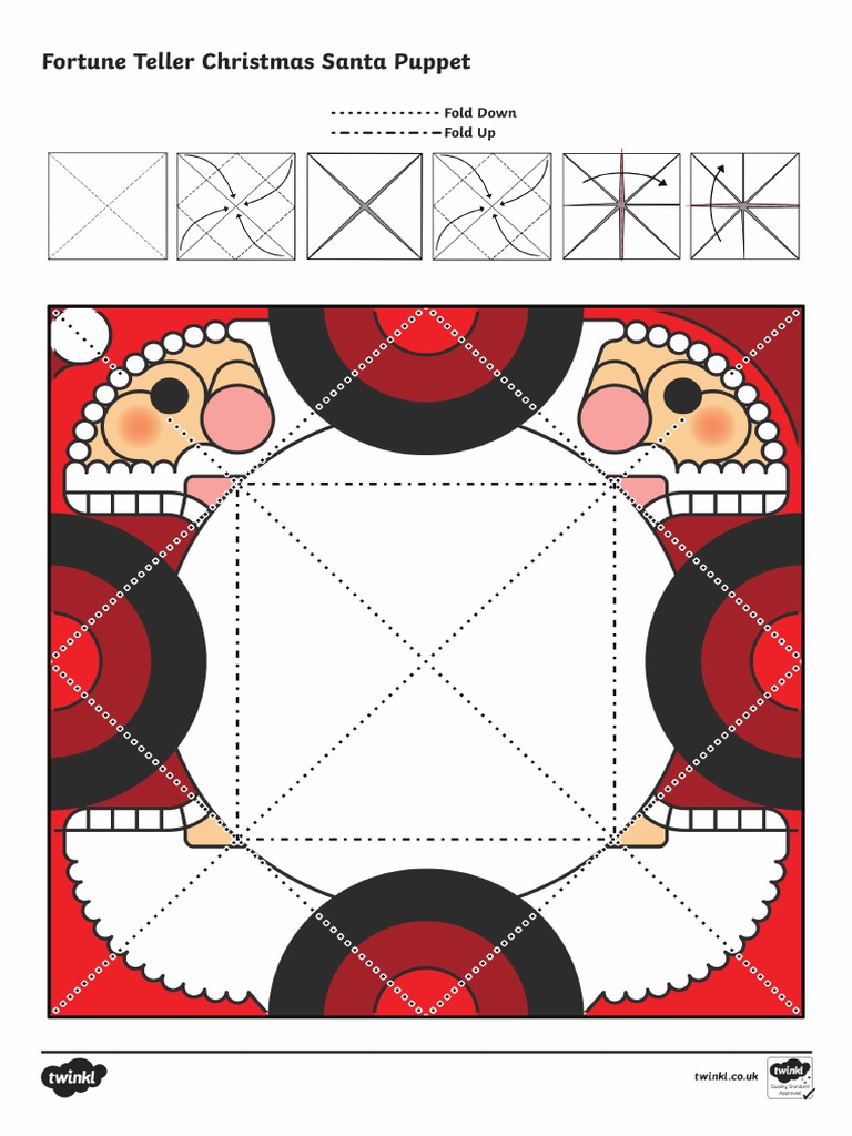 Christmas Santa Fortune Puppet Paper Craft - Ver - 2 | PDF