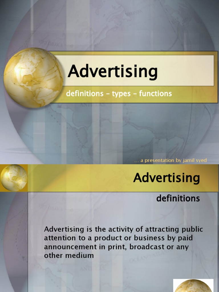 Advertising - Definitions, Types, Purpose | PDF | Advertising ...
