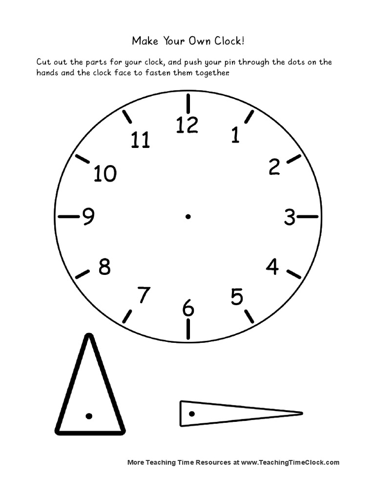 Make Your Own Teaching Clock Worksheets PDF