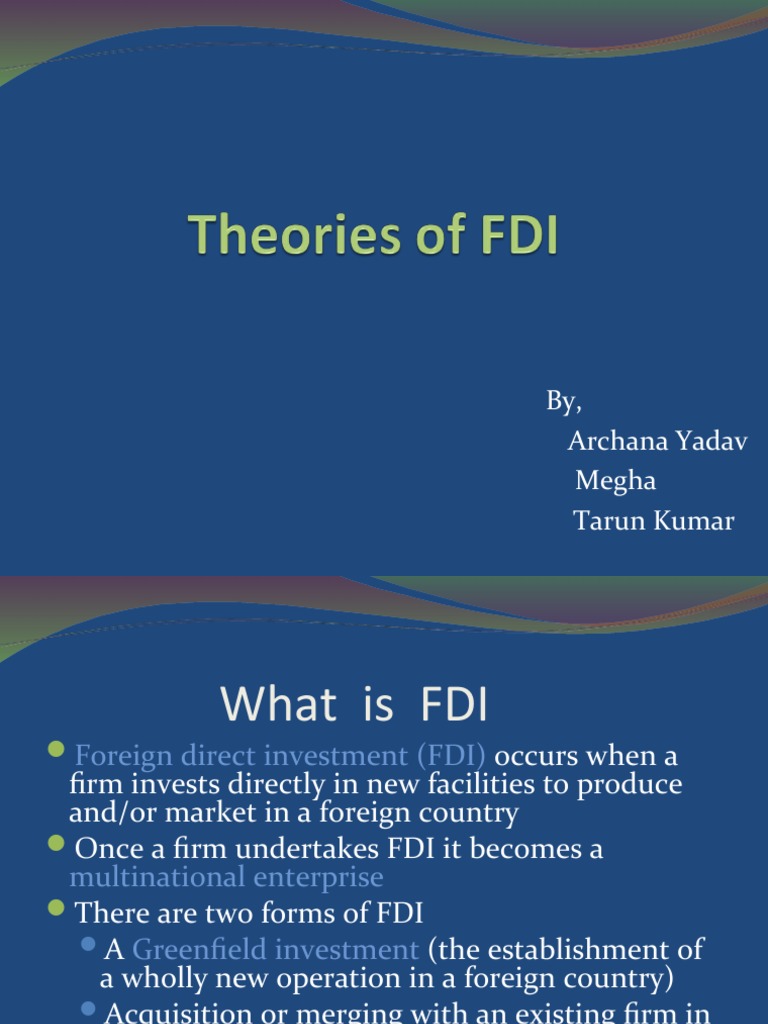By, Archana Yadav Megha Tarun Kumar | PDF | Foreign Direct Investment ...