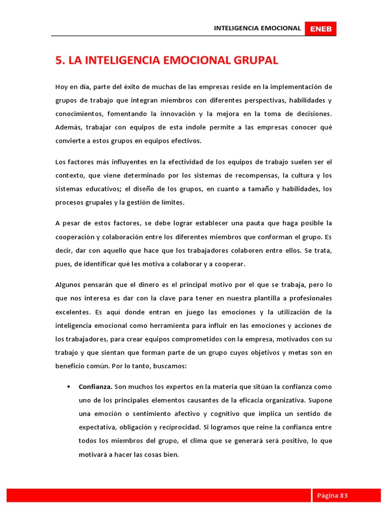 Emociones en Equipos de Trabajo | PDF | Inteligencia emocional | Las ...