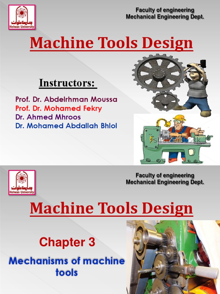 Machine Tools Design Instructors PDF Transmission (Mechanics) Gear