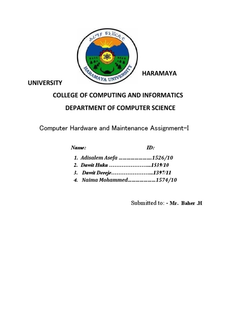 Computer Hardware and Maintenance Assignment PDF Antivirus Software